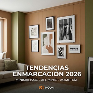 Tendencias en enmarcación para el 2026: Minimalismo, aluminio y galerías de pared